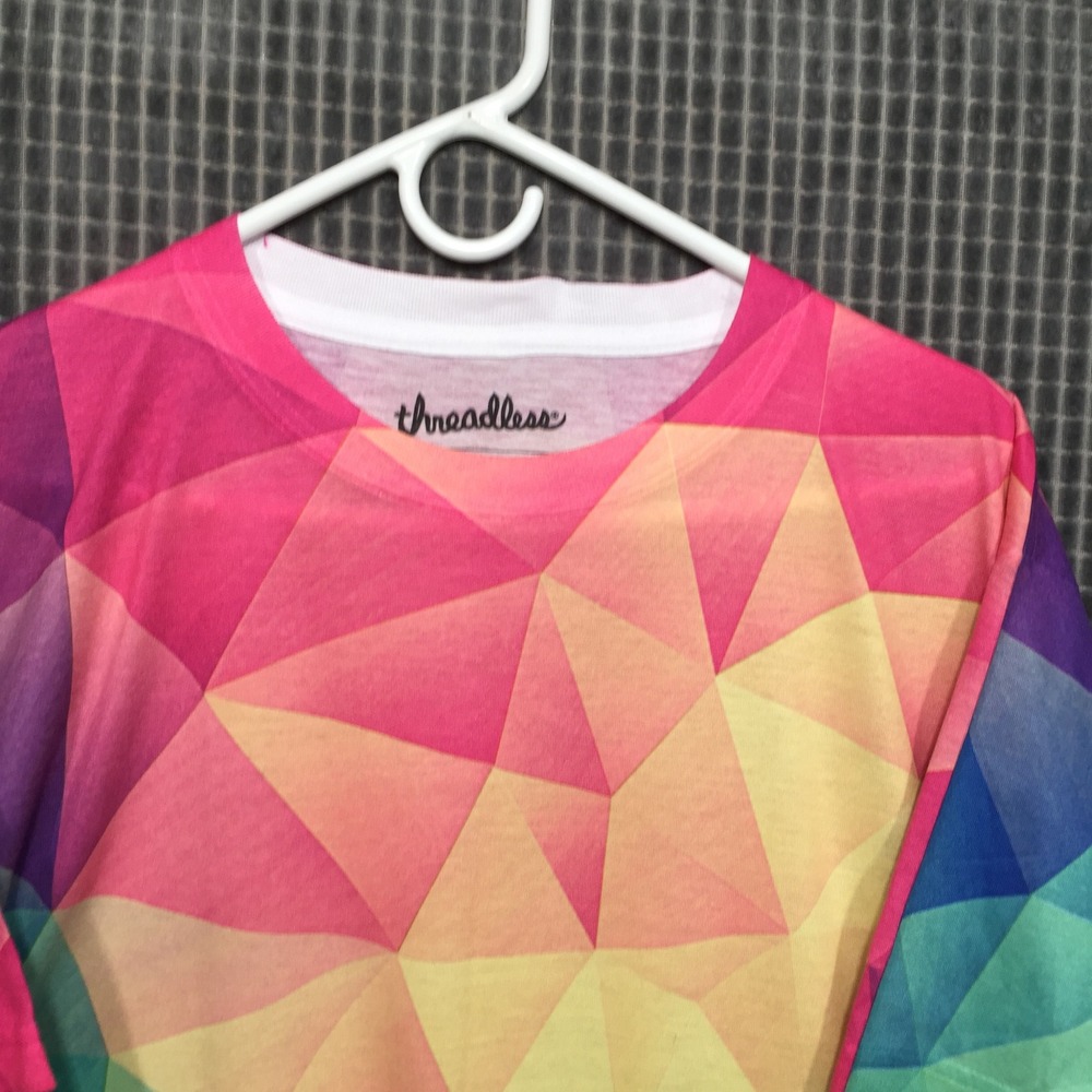 Threadless Mens T-Shirt Large Multi Color Excellent Geometric Polygon Print - Picture 6 of 6